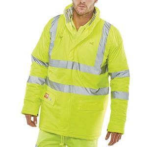 Beeswift MicroflexFire Retardant Anti-Static Padded Jacket Saturn Yellow S CFRLR3456SYS
