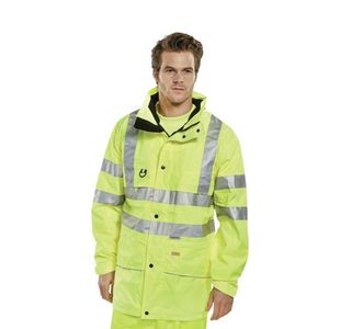 Beeswift Carnoustie High Visibility Jacket with Detachable Hood Saturn Yellow XL CARSYXL