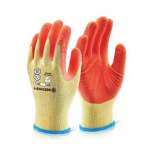 Beeswift Multipurpose Gloves Latex Coated Palm Large Orange/Yellow 1 Pair MP1ORL