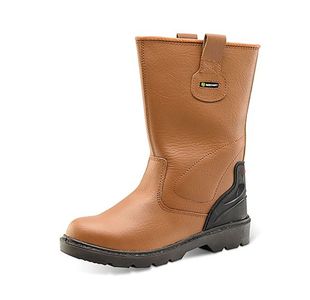 Beeswift Premium Rigger Fur Lined Steel Toe Cap Safety Boots 1Pr Tan 6 CF806