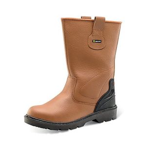 Beeswift Premium Rigger Fur Lined Steel Toe Cap Safety Boots 1Pr Tan 10 CF810