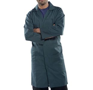 Beeswift Click Polycotton Warehouse Coat Spruce Green Size 40 PCWCS40