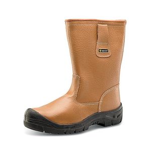 Beeswift Click Lined Steel Toe Scuff Cap Leather Upper Rigger Boots 1Pr Tan 12 RBLSSC12