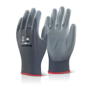 Beeswift PU Coated Gloves Grey L PUGGYL