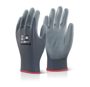 Beeswift PU Coated Gloves Grey M PUGGYM