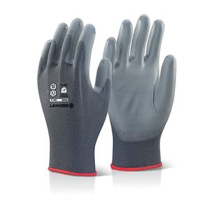 Beeswift PU Coated Gloves Grey S PUGGYS