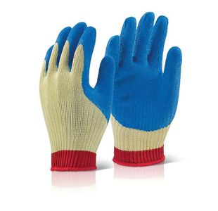 Beeswift Reinforced Latex Gloves 1Pr Blue M KLGM