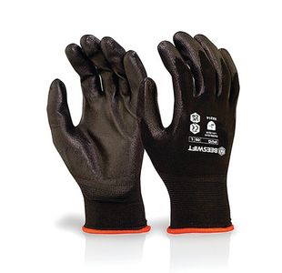 Beeswift PU Coated Gloves Black S PUGBLS