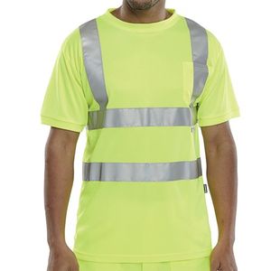 Beeswift Crew Neck High Visibility T-Shirt Saturn Yellow L BSCNTSENSYL