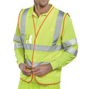 Beeswift BSafe Multipurpose Hi Vis Vest Saturn Yellow XL BS061XL