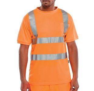 Beeswift Crew Neck High Visibility T-Shirt Orange M BSCNTSENORM
