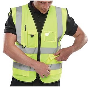Beeswift Executive High Visibility Waistcoat Saturn Yellow 3XL WCENGEXEC3XL