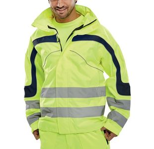 Beeswift Eton High Visibility Breathable EN471 Jacket Saturn Yellow L ET45SYL