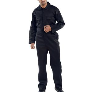 Beeswift Click Polycotton Regular Boilersuit Black 38 RPCBSBL38