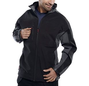 Beeswift Soft Shell Jacket Black/Grey XL SSJTTBLGYXL