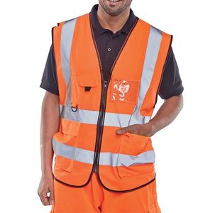Beeswift Executive High Visibility Waistcoat Orange XL WCENGEXECORXL