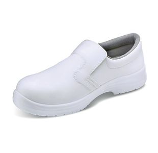 Beeswift Micro-Fibre Steel Toe S2 Slip-On Shoe 1Pr White 10.5 CF83210.5