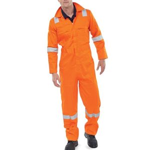 Beeswift Burgan Boilersuit Fire Retardant Anti-Static Orange 54 CFRASBBSOR54