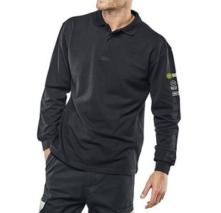Beeswift Arc Flash Polo Shirt Flame Retardant Anti-Static Navy Blue 2XL CARC1N2XL