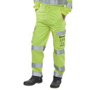 Beeswift High Visibility Trousers Saturn Yellow/Navy Blue 30T CARC5SYN30T