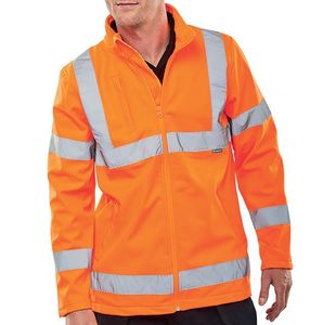 Beeswift Soft Shell Lightweight High Visibility Jacket Orange 2XL SS20471OR2XL