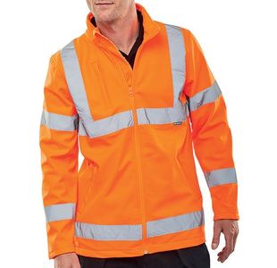 Beeswift Soft Shell Lightweight High Visibility Jacket Orange 4XL SS20471OR4XL