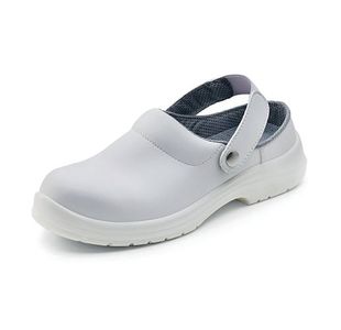 Beeswift Micro-Fibre Slipper Steel Toe Cap 1Pr White 10.5 CF84210.5