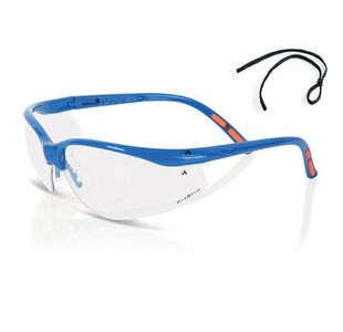 Beeswift Adjustable Safety Spectacles Clear/Blue Frame ZZ0010
