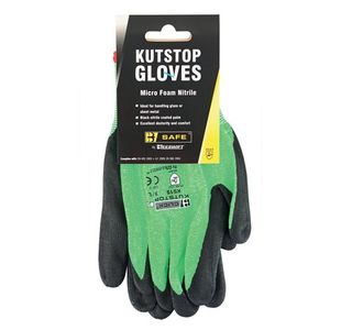Beeswift Kutstop Micro Foam Nitrile Gloves 1Pr Green XL BS050XL