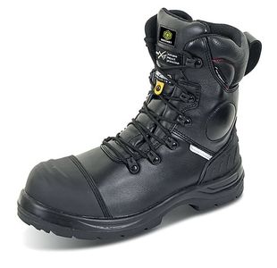 Beeswift Click Trencher Internal Metatarsal Side Zip Lace Up Safety Boots 1Pr Black 7 CF67BL07