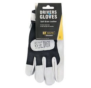 Beeswift Drivers Gloves 1Pr Soft Grain Leather Black Large BS051L