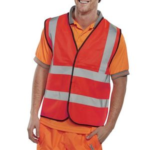 Beeswift High Visibility Waistcoat Full App G Red 3XL WCENGRE3XL
