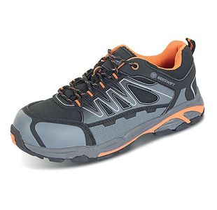 Beeswift S3 Composite Water Resistant Lace Up Trainers 1Pr Black/Orange 6.5 CF2906.5