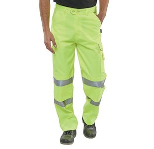 Beeswift Polycotton High Visibility Trousers Saturn Yellow 44S PCTENSY44S