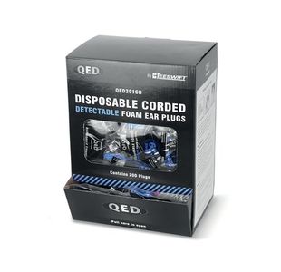 Beeswift QED Corded Detectable Earplugs SNR 39 Blue (Pack of 200) QED301CD