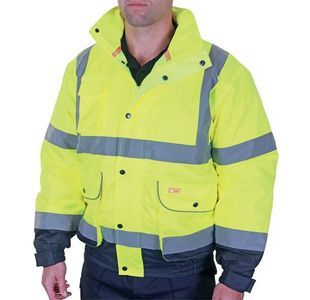 Beeswift Two Tone High Visibility Constructor Bomber Jacket Saturn Yellow/Navy Blue 4XL CBJTTSYN4XL