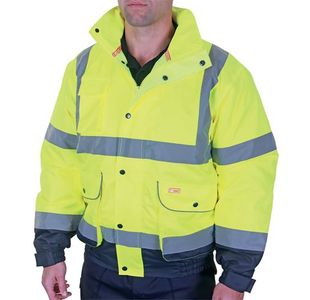 Beeswift Two Tone High Visibility Constructor Bomber Jacket Saturn Yellow/Navy Blue M CBJTTSYNM