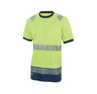 Beeswift High Visibility Short Sleeve T-Shirt Saturn Yellow/Navy Blue L HVTT001SYNL