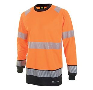 Beeswift High Visibility Two Tone Long Sleeve T-Shirt Orange/Black S HVTT005ORBLS