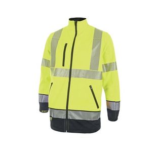 Beeswift High Visibility Two Tone Softshell Jacket Saturn Yellow/Navy Medium HVTT040SYNM