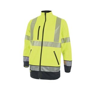 Beeswift High Visibility Two Tone Softshell Jacket Saturn Yellow and Navy 2XL HVTT040SYN2XL