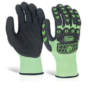 Beeswift Glovezilla Sandy Nitrile Coated Gloves 1Pr Green M GZ60LGM