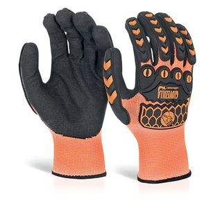 Beeswift Glovezilla Sandy Nitrile Coated Gloves 1Pr Orange M GZ63ORM