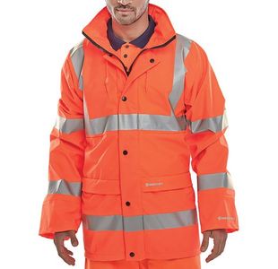 Beeswift Bseen High Visibility PU Jacket Orange 2XL PUJOR2XL