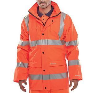 Beeswift Bseen High Visibility PU Jacket Orange 4XL PUJOR4XL