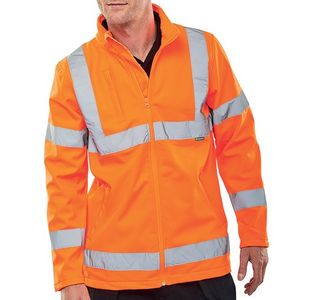 Beeswift Soft Shell Lightweight High Visibility Jacket Orange 5XL SS20471OR5xL