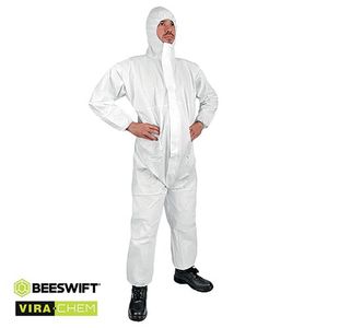 Beeswift CN4013E Disposable Coverall Anti-Static Type 5/6 White L COCN4013EWL