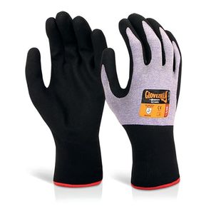 Beeswift Glovezilla Nitrile Foam Nylon Gloves (Pack of 10) Purple M GZ104PUM