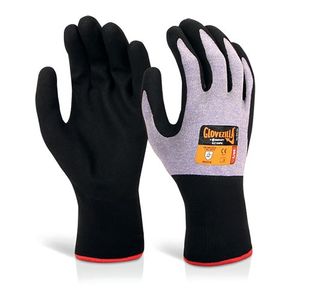 Beeswift Glovezilla Nitrile Foam Nylon Gloves (Pack of 10) Purple XL GZ104PUXL