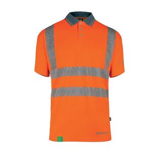 Beeswift Envirowear High Visibility Short Sleeve Polo Shirt Orange M EWCPKSSORM